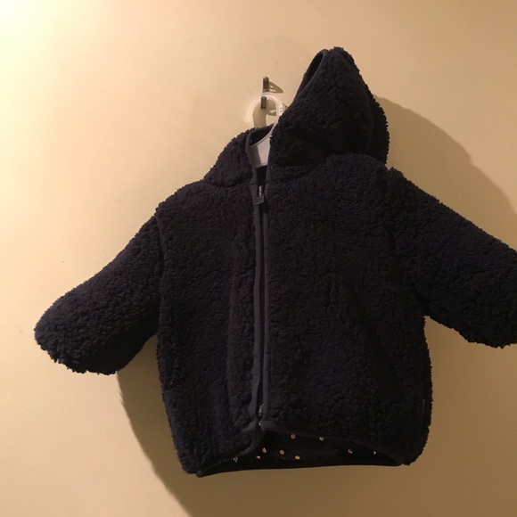 Reversible, navy blue size 0-6 months coat - Picture 3 of 5